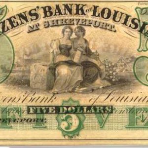 Citizens' Bank of Louisiana five dollars banknote