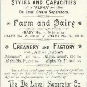 1893 De Laval Cream Separator trade card back