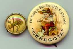 Nice Ceresota flour & agriculture club celluloid pins