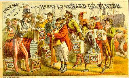 Patriotic Berry Bros. varnish trade card front